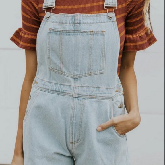 Roolee Marlowe Short Overalls AliceBlue / M - Picture 2 of 3
